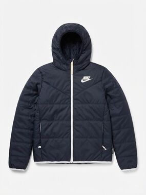 Nike Reversible Down Puffer Jacket Navy Blue Black Medium
